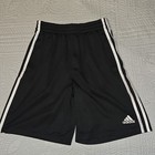 Adidas Boys Shorts Youth Medium 10 12 Black White 3 Stripes Athletic