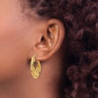 14k Solid Yellow Gold Oval Medium Hoop Earrings