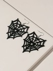 Xl Spiderweb Acrylic Earrings Gothic Heart Horror Witch Valentine Love Jewelry