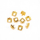 4428 4447 Princess Square Metal Claw Settings Silver Gold Plated Copper Studs 