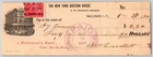 Sallisaw Indian Territory Okla  Bank Check 1901 New York Auction House Rev Stamp