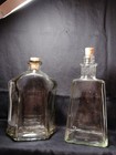 Vintage Whiskey Bottle Decanter W  Cork Stoppers