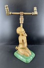 Antique Brass Lawn Sprinkler Yawning Child Garden Hose Nozzle Water Sprayer