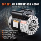 2hp Spl Air Compressor Motor 115 230v 20 10a 3450rpm 56 Frame Cw Ccw Rotation
