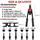 Rivet Nut Gun Kit Rivnut Setting Tools Nut Setter Tool Hand Blind Riveter 13 