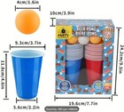 Beer Pong Game Set  48 Pieces  12 Red And 12 Blue Reusable Cups With 24 Balls