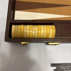 Pre Crisloid   All-mart Vtg Backgammon Set Bakelite Marbled Butterscotch  Brown