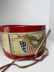 Rare Vintage American Eagle Toy Drum   Usa   Patriotic Kid s Toy With Sticks