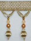 3 5  Tassel Fringe Crystal Beads Ball Trim Light Gold Per Yard