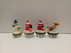 Vintage Lot Of 4 Christmas Trinket Boxes