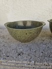 Two  2  Vintage Melamine Green Confetti Bowls