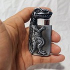 T-rex Dinosaur Refillable Pocket Cool Lighter - Metallic Silver