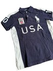Vintage Polo Ralph Lauren 1967 Big Pony Team Usa Flag Patch  10 Shirt Size Small