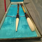 Vintage Suzhou Huzhou Authentic Chinese 10    Calligraphy Brushes  Bamboo Handles 