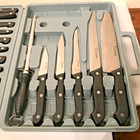 New Top Chef Cutlery 6 Pc Knife Set W 12 Pc Flatware Set Plastic Carrying Case