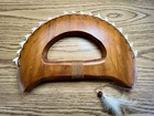 Hawaiian Tribal Acacia Wood Knuck Duster Weapon Display With Shark Teeth 12   