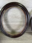 Antique Oval Walnut Wood Picture Frames Pair Victorian Style Portrait Frame Glas