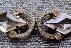 Matched Pair Art Deco Belt Buckles  Geometric Design  bde   No Us Import Fees
