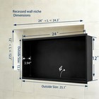 Recessed Wall Niche Cabinet 24  X 12   Matte Black Stainless Steel shower Niche