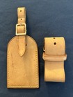 Authentic Louis Vuitton Luggage Tag Poignet Vachetta Leather Bag Vintage