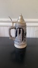 Vintage German Beer Stein With Pewter Lid