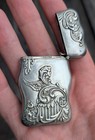 Antique Match Safe  Sterling Silver American Renaissance Style  Rare Estate Find