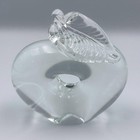 Exbor Czech Heart Leaf Art Glass Paperweight Sculptor 4  Hand Blown Desk Decor