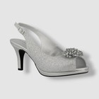 Karen Scott Women s Silver Breena Slingback Peep-toe Pumps Shoes Size 6m