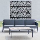 Outdoor Steel Privacy Screen Leaf Pattern Black Rust Resistant Divider