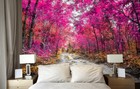 3d Pink Forest Road 27349na Wallpaper Wall Murals Removable Wallpaper Fay