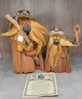 Vintage 1978 Set Of 2 Handmade Ken Arensbak Troll Dolls Orange And Yellow Eyes