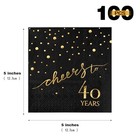 100 Pack Of Birthday Napkins  Cheers To 40 Cocktail Party Napkins - 5x5 40th
