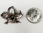 Vintage Jewelart 925 Sterling Silver  Petite Bow Flower Brooch Pin Floral