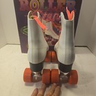 Vintage Roller Star Roller Derby  Skates Size 9 White Leather Good Condition