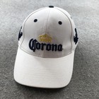 Corona Hat Cap Strap Back Mens One Size White Blue Beer Advertising Calhoun