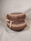 Vintage Native American Northwest Coast Woven Basket With Lid Latch Gorgeous 