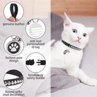 Leather Personalized Breakaway Cat Collar With Studded Bell And Safety Quick Rel