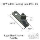 Amesbury Truth Tilt Window Cam Pivot Pin Right Handed Cam Pivot Zinc