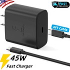    6ft Type Usb-c 45w Super Fast Wall Charger For Samsung Galaxy S23 S22 S21 S20
