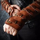 Medieval  Arm Guard Armor Cuff Leather Bracer Cos Knight Battle Costume Gloves