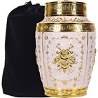 Large Adult Cremation Burial Urn For Human Ashes Secure Rose Zinc Velvet Bag New