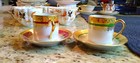 Vintage Limoges France Demitasse Espresso Cups   Saucers     Gold Gilt     Malevergn