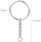 50 Pcs Nanssy 1 Inch 25mm Split Keyrings With Chain Silver Keychain Ring  Key Ch