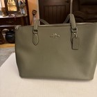 Coach Gallery Tote Bag Leather Dark Stone Taupe Ch285 Euc Pre Owned 