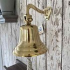 5  Deluxe Brass Ship Bell W  Rope Lanyard    nautical Maritime Wall Boat Decor