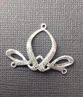 26224 - 1-1 4  X 3 4  Victorian Ornate Jewelry Connector Silver Ox