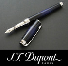 S t  Dupont Line D Atelier Sunburst Blue Medium Fountain Pen  410105m New In Box