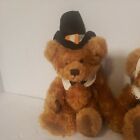  Russ Berrie Plush Thanksgiving Pilgrim Teddy Bears Plymouth And Mayflower Pair