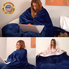 Fleece Plush Throw Blanket Navy Blue 50 By 60 Inches  super Soft Fuzzy Cozy Flan