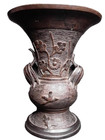 Japanese Edo Dynasty Bronze Vase With Bamboo And Florals